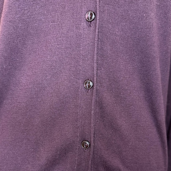Purple burgundy V-Neck Cardigan Sweater - Picture 2 of 4